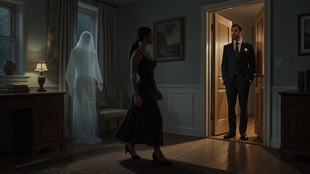 A Room Divided from "Towards Zero". Kay’s Fear of Audrey A ghost in the house Kay describes Audrey as a grey ghost who seems to occupy Gull’s Point even when she is not speaking.