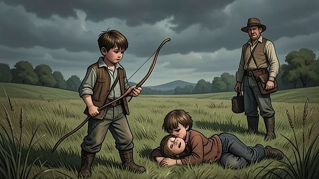 The Arrow’s Fatal Flight from "Towards Zero". The Childhood Killing A fatal shot Two children play with bows and arrows, and one child’s arrow strikes another in a vital place.