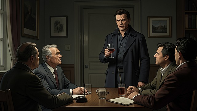 A Confession Under Pressure from "Towards Zero". Battle Tests a Story The suspect provoked Battle tells the assembled party that the crime was planned to kill Audrey.