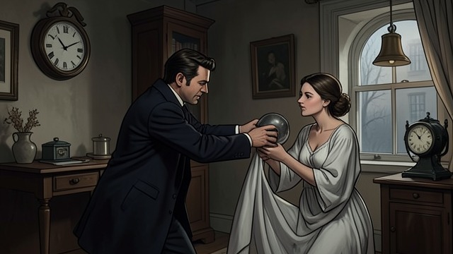 The Bedroom Attack from "Towards Zero". A Hidden Weapon The blow delivered Nevile attacks Lady Tressilian with the heavy fender knob, not the golf club that appears beside her.