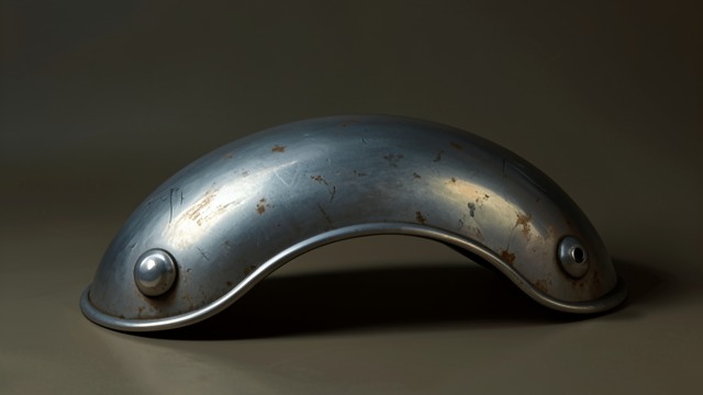 One Knob Brighter from "Towards Zero". Asymmetry Catches Attention A subtle difference Battle sees that one knob on the old steel fender is brighter than the other.