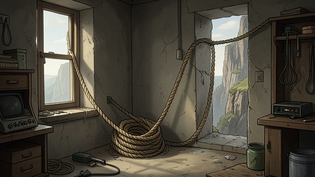 The Window and the Rope from "Towards Zero". The Exterior Route A rope located MacWhirter directs Battle to the possibility of a rope reaching from the house to the water.