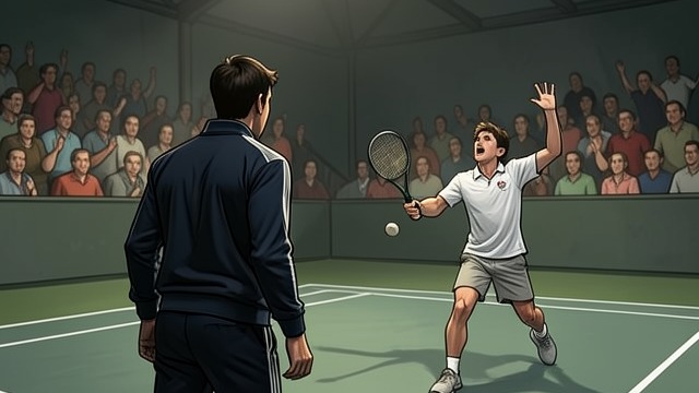 A Man Who Loses Well from "Towards Zero". Public Virtue on Court The gracious loser Nevile loses a close tennis match to a younger player without showing anger.