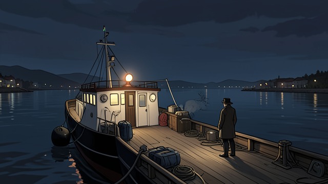 The Ferry at Night from "Towards Zero". Movement Across Water A limited public route The ferry carries Nevile to Easterhead Bay, and its final crossing is at half past one.