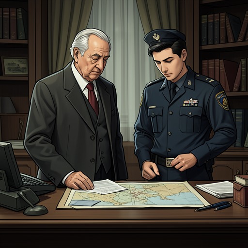 Battle and Leach as Partners from "Towards Zero". The uncle and nephew combine different temperaments as they test evidence and manage a case neither can solve by instinct alone.