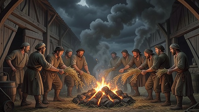 Peasant Resistance from "War and Peace". Refusal to Supply Russian peasants destroy or hide grain, hay, and property rather than furnish the invader.