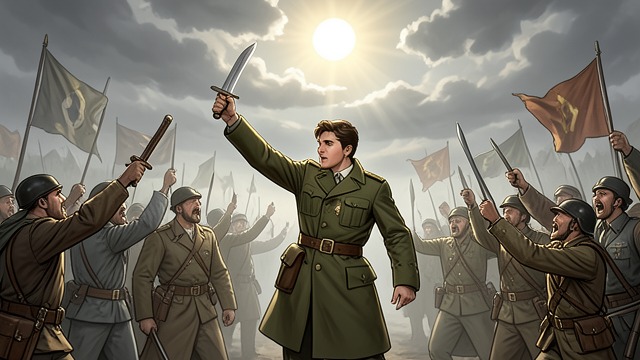 Revolutionary General from "War and Peace". Emergence from Disorder Napoleon Bonaparte rises from revolutionary turbulence through military success and political opportunity.