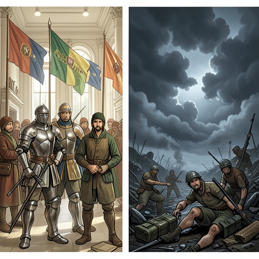 The Austerlitz-to-Borodino Contrast from "War and Peace". The novel contrasts Austerlitz's pursuit of glory with Borodino's acceptance of suffering and collective duty.