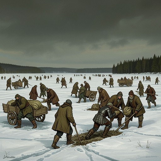 The People's War from "War and Peace". The war shifts from formal campaigns to a collective Russian resistance in which peasants, soldiers, families, and guerrillas make invasion impossible.