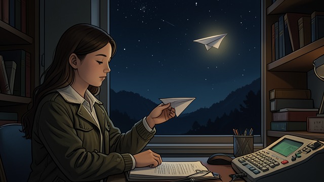A Rocket in the Night from "5 Centimeters per Second". A Rocket in the Night A shared pause Kanae and Takaki sit together and talk about the future beneath the island’s changing sky.