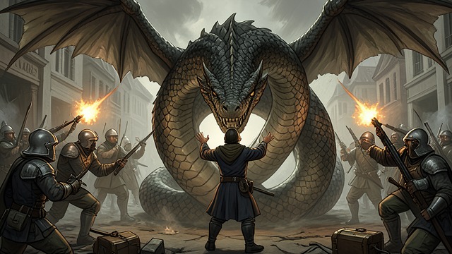 The Gatekeeper’s Test from "5 Centimeters per Second". The Gatekeeper’s Test A creature in the passage A giant Quetzal Coatl blocks the route, and Shin attempts to subdue it without killing it.