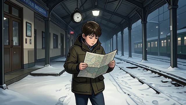 Snow on the Route from "5 Centimeters per Second". Snow on the Route A delayed departure Takaki leaves school in falling snow and follows his handwritten transfer plan through Shinjuku Station.