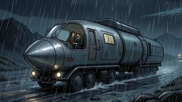 The Transport at Night from "5 Centimeters per Second". The Transport at Night A rare sight Kanae and Takaki encounter a massive rocket transport moving slowly toward the launch site.