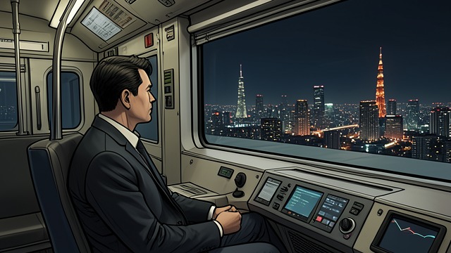 Takaki’s Nightly Skyline from "5 Centimeters per Second". Takaki’s Nightly Skyline A recurring view Takaki watches the Nishi-Shinjuku skyscrapers approach from a late train after long hours at work.