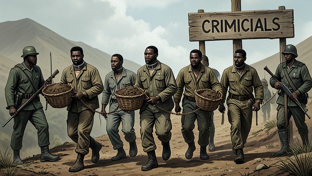 Chains at the Station from "Heart of Darkness". Coercion Made Ordinary Bound Workers Six African men carried baskets of earth uphill with iron collars around their necks.