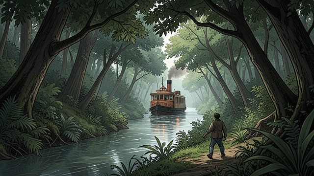The River’s Interior from "Heart of Darkness". Entering a Dark World The Landscape Closes The river narrowed through dense forest and silence.