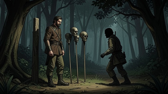 Kurtz’s Inner Night from "Heart of Darkness". The Darkness Within A Visible Atrocity The heads on stakes showed that Kurtz’s rule had become violent and unrestrained.