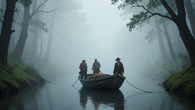 The Fog and the Cry from "Heart of Darkness". Blind on the River A Still Reach Marlow anchored for the night in a narrow stretch of river.