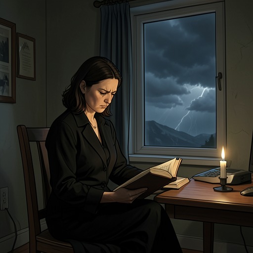 The Intended’s Grief from "Heart of Darkness". This flow follows the Intended’s enduring mourning and Marlow’s decision to protect her idealized memory of Kurtz.