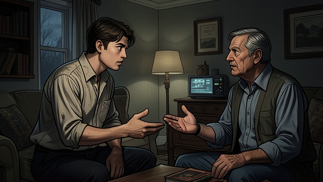 A Dispute with His Father from "Kiss of the Spider Woman". A Dispute with His Father Political disagreement The young man rejects corporate work and argues with his father about his studies and ideals.