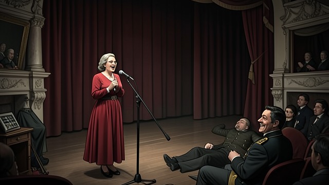 A Singer Under Occupation from "Kiss of the Spider Woman". A Singer Under Occupation Public performance Leni sings in occupied Paris while a German officer courts her with flowers and attention.