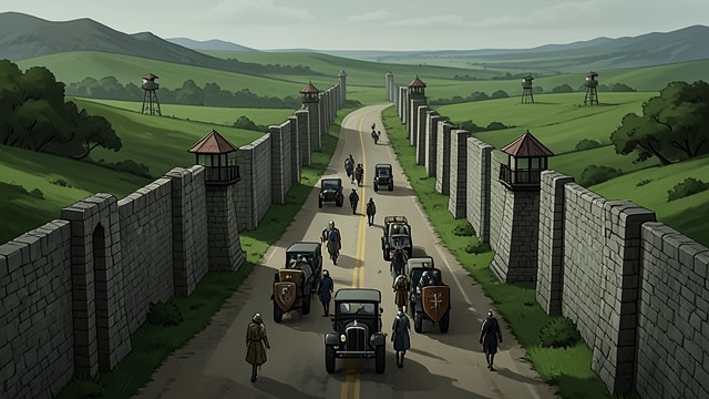 Fortified Roads from "World War Z". Fortified Roads Innovation British engineers connect protected routes and defensive positions.