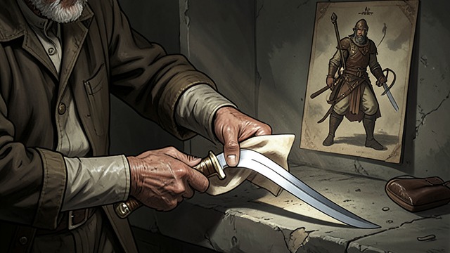 The War Sword from "World War Z". The War Sword Discovery An old neighbor’s military photographs lead Kondo Tatsumi to a preserved sword.