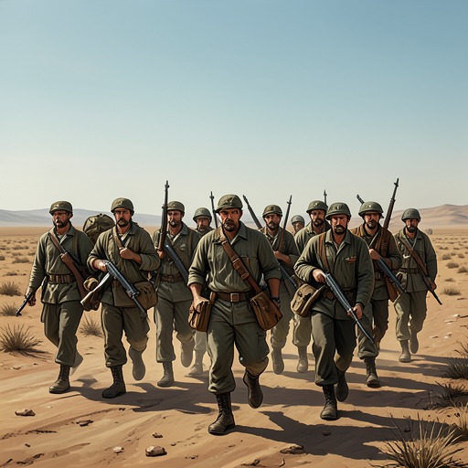 The Battle Of Hope from "World War Z". This flow traces the transformation of the American Army from technological overconfidence into disciplined human-scale warfare.