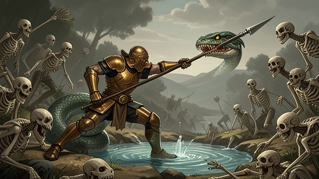 Cadmus and the Dragon from "Metamorphoses". Cadmus and the Dragon A Founding Combat Cadmus kills Mars’s dragon after his companions are destroyed while seeking water.