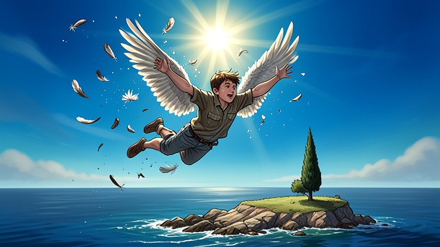Icarus’s Fall from "Metamorphoses". Icarus’s Fall Exhilaration Beyond Counsel Icarus rises too high, and the sun melts the wax joining his wings.
