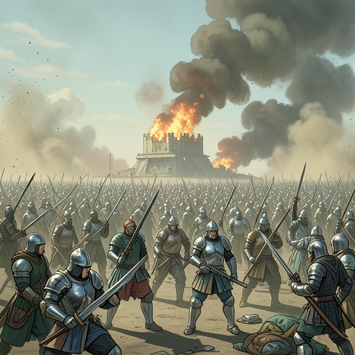 The Trojan War’s Escalation from "Metamorphoses". This flow traces the war from omen and sacrifice through heroic combat, exhaustion, and the death of Achilles.