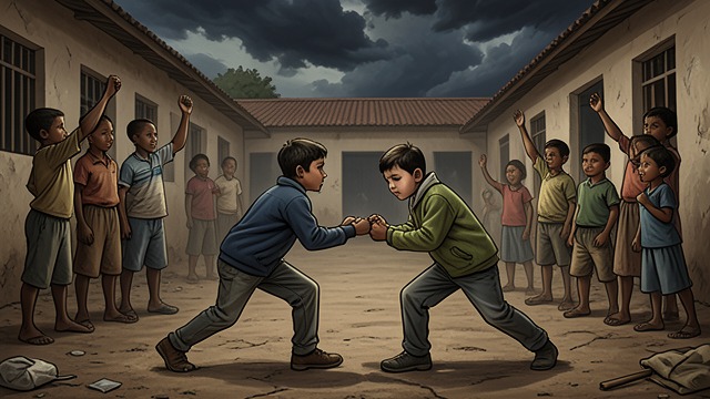 The Schoolyard Battles from "House of Leaves". The Schoolyard Battles Johnny Truant fights repeatedly after Raymond warns him to stop causing trouble.