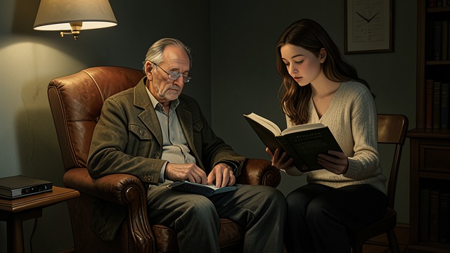 The Blind Scholar from "House of Leaves". The Blind Scholar Zampanò writes obsessively despite losing his sight decades before his death.