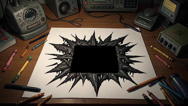 The Dark Drawings from "House of Leaves". The Dark Drawings Chad Navidson and Daisy Navidson draw black squares surrounded by violent animals.