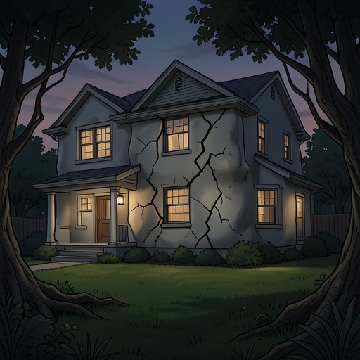 The House’s Emergence from "House of Leaves". This flow follows the impossible house from a domestic anomaly into a seemingly autonomous labyrinth.