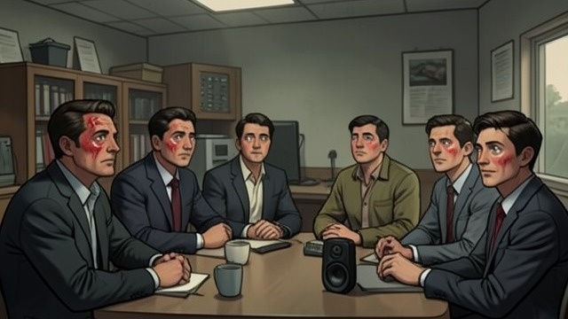 Signs in Retrospect from "I'm Thinking of Ending Things". Signs in Retrospect Physical changes noticed Colleagues recall a rash, sweating, moments of staring, and unusually loud music during breaks.