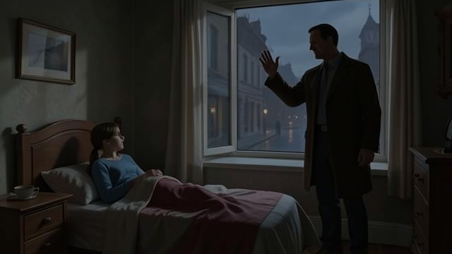 A Child at the Window from "I'm Thinking of Ending Things". A Child at the Window A silent witness The narrator wakes to find a tall man standing outside her bedroom window.
