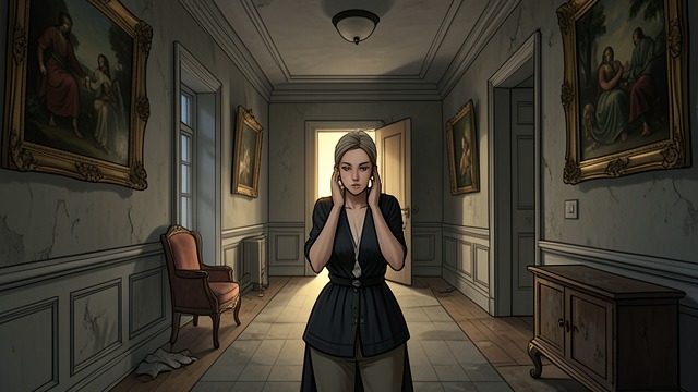 The Farmhouse’s Dark Hall from "I'm Thinking of Ending Things". The Farmhouse’s Dark Hall A house of old rooms The narrator walks through a tidy but dim house filled with old furniture, paintings, and closed doors.