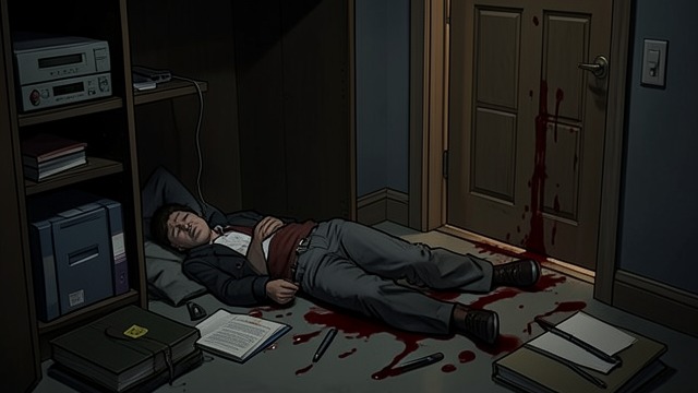 Death and Misattribution from "I'm Thinking of Ending Things". Death and Misattribution An employee is found dead The closing conversations describe a body discovered in a closet and a death caused by puncture wounds.
