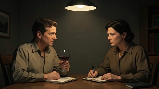 A Death Under Investigation from "I'm Thinking of Ending Things". A Death Under Investigation Conversations after the fact Separate speakers discuss a man’s death, his work, and the circumstances of the discovery.