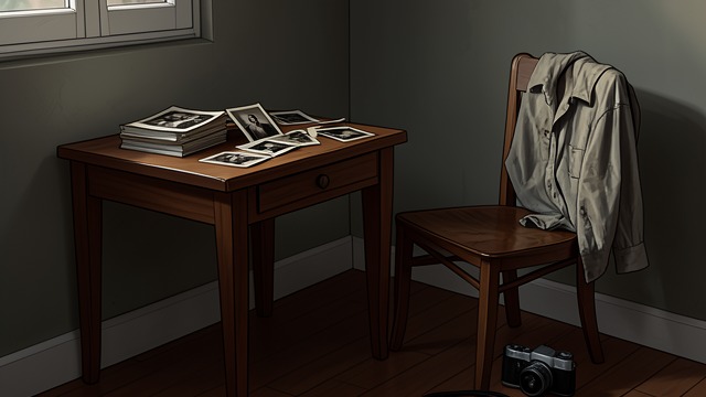 The School’s Custodian Room from "I'm Thinking of Ending Things". The School’s Custodian Room A private refuge discovered The narrator finds a small room with a table, photographs, a shirt, and a camera.