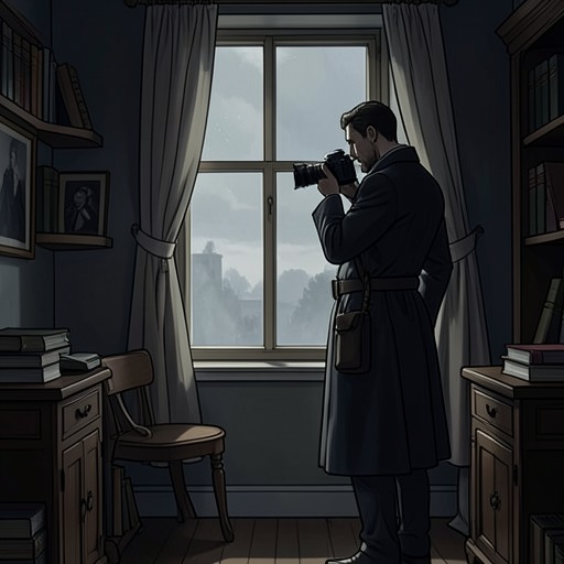 The Motif of Being Watched from "I'm Thinking of Ending Things". Figures at windows, hidden photographs, and the school pursuit connect the fear of surveillance to the deeper uncertainty of being known.