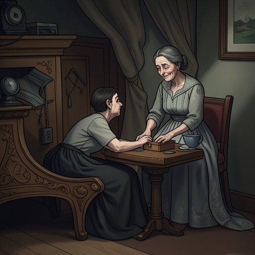 The Mother’s Warnings from "I'm Thinking of Ending Things". Jake’s mother’s frailty, unusual behavior, and farewell gift create an indirect sense that the visit carries a danger she cannot plainly explain.