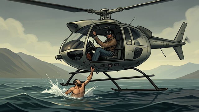 The Rescue at Sea from "The Trench". The Rescue at Sea Acting without hesitation Mac and Jonas search from the helicopter for survivors after Angel attacks the Chinook.