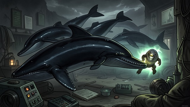 Whales Form a Defense from "The Trench". Whales Form a Defense Collective protection A humpback pod closes ranks as Angel approaches, with adult whales protecting their young.