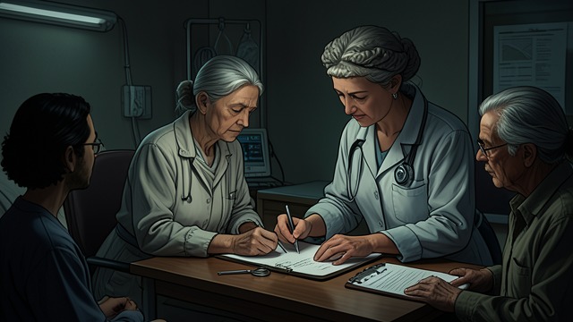 A Shared Clinic Household from "The Box Man". Partners in the Clinic Work and accounts Nana lives with C and helps nurse at the clinic while managing its accounts.