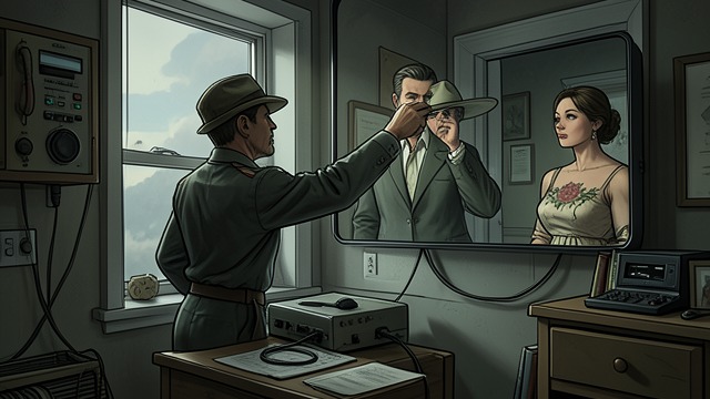 The Nurse Seen from Outside from "The Box Man". A Mirror Extends the Gaze An improvised instrument The narrator uses a car mirror to inspect a room through a high window.