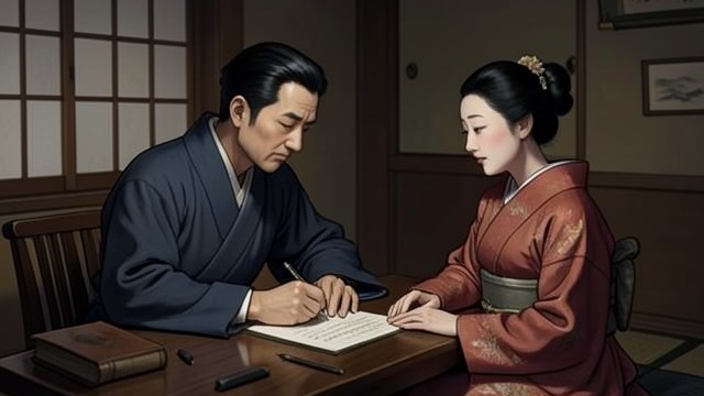 A Promise to Buy the Box from "The Box Man". A Bargain Made Under a Smile An offer accepted The narrator promises to obtain the box for Toyama Yoko and says he would even give it to her without payment.