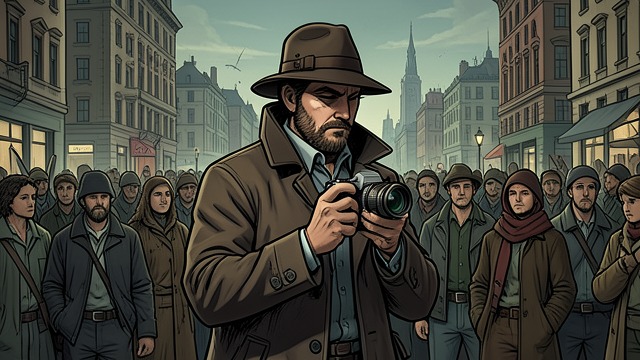 A Professional Becomes a Pretender from "The Box Man". The Photographer’s Disguise Imitation as method A marginal account describes a photographer who wore a box to take pictures of the city without drawing notice.