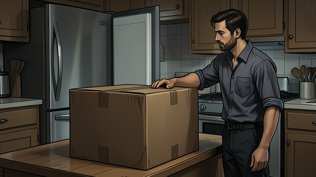 A’s Refrigerator Carton from "The Box Man". A Keeps the Packaging An accidental inheritance A’s refrigerator box is initially just discarded packaging, but its size and smell recall the box man he shot.
